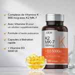 Charger l'image dans la galerie, Capsules Molles pour Soutenir la Solidité des Os -Vitamine D3 + K2
