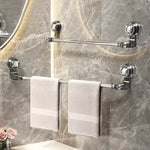 Charger l'image dans la galerie, Porte-serviettes mural à ventouses pour salle de bain, porte-chaussons, barre porte-serviettes télescopique amovible en plastique pour la maison
