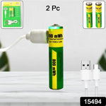 Charger l'image dans la galerie, Type C Rechargeable AA Batteries 800mWh (2 Pack)
