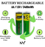Charger l'image dans la galerie, Type C Rechargeable AA Batteries 800mWh (2 Pack)
